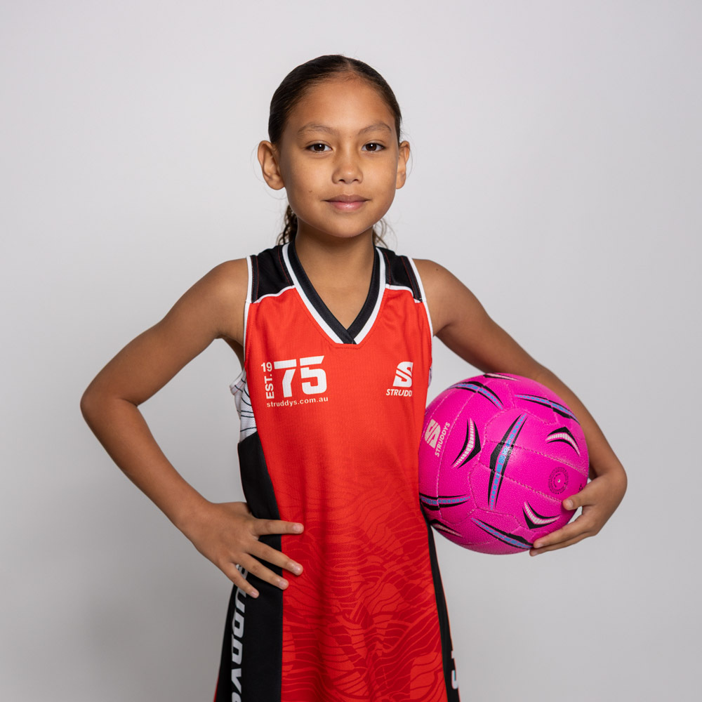 players in Struddys Netball dresses
