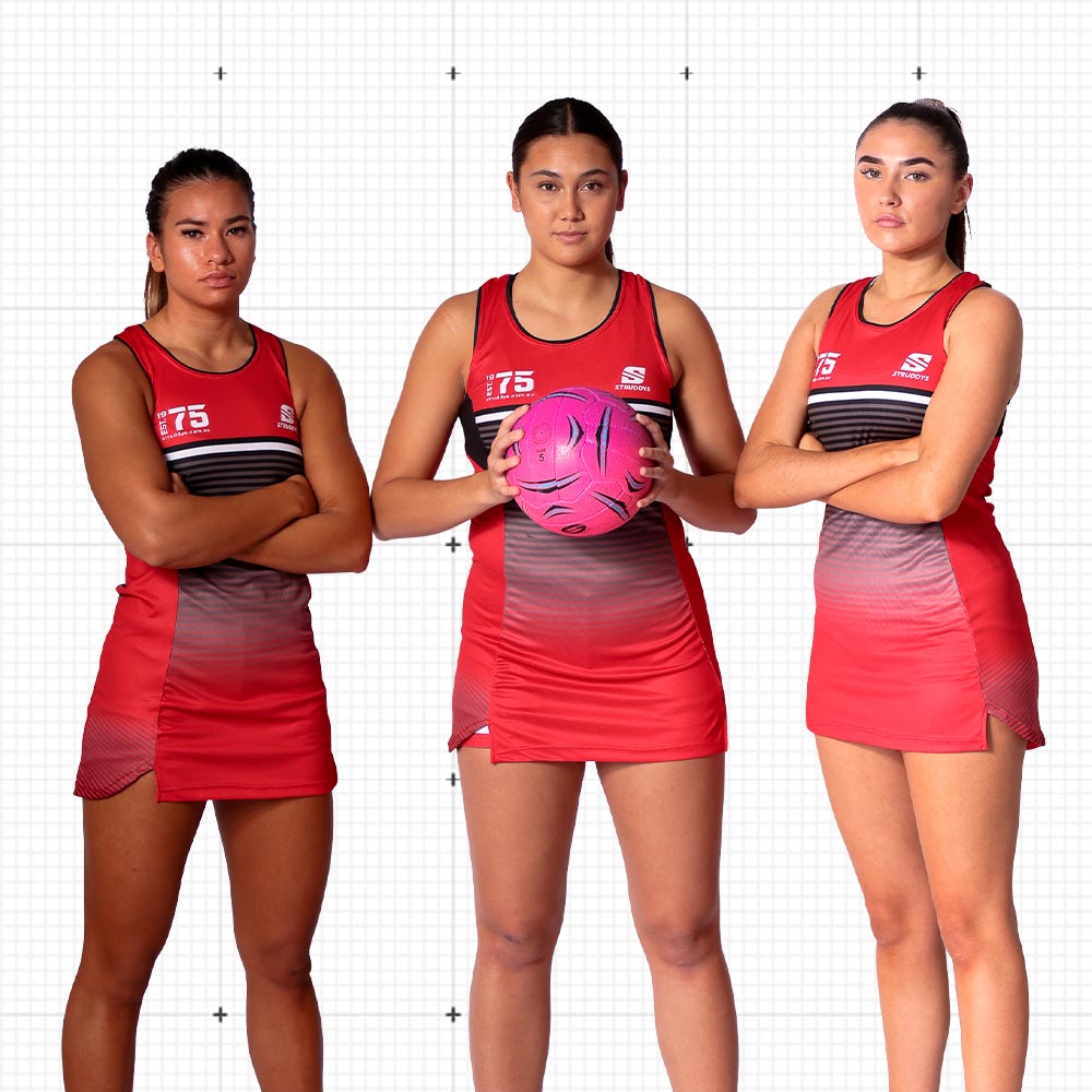 players in Struddys Netball dresses