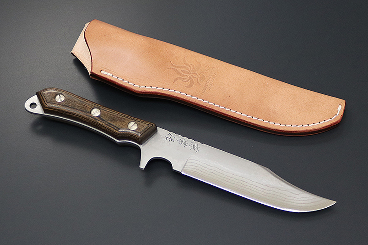 KB-269 Seseragi 2 Drop Damascus Blue Steel 70mm Field Knife
