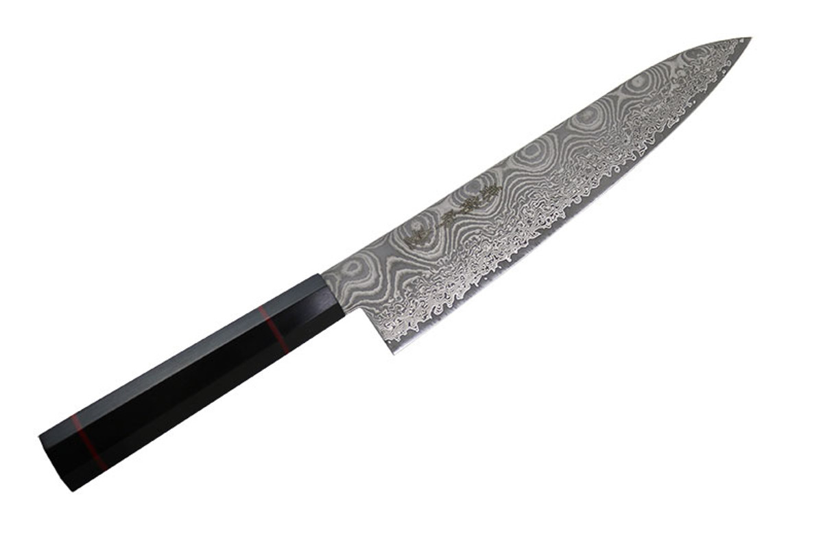 Japanese Damascus Steel Knives with Blue Resin Infused Wood Handle –  KanazawaKnives