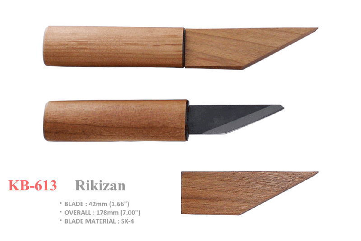 KB-613 Rikizan SK-4 42mm Cherrywood Kiridashi Knife for Carving & Bamboo KB-613 Rikizan SK-4 42mm Cherrywood Kiridashi Knife for Carving & Bamboo