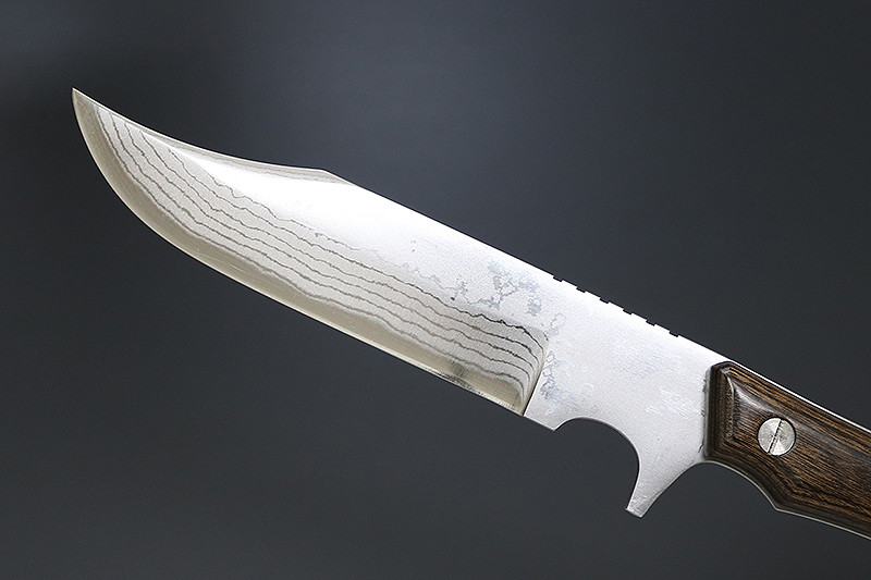 KB-265 Seseragi Clip Damascus Blue Steel 125mm Field Knife