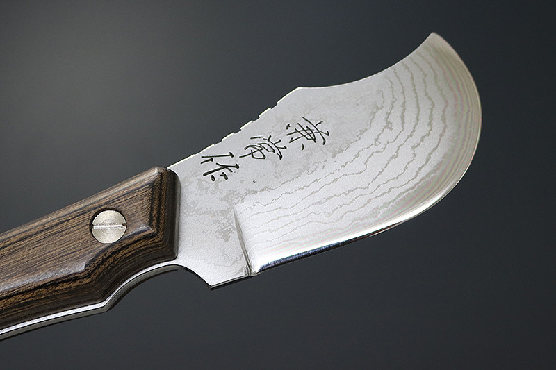 KB-267 Seseragi Skinner Damascus Blue Steel 70mm Field Knife