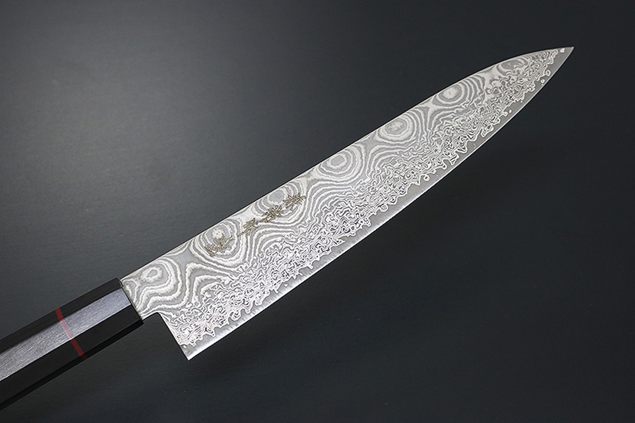 Japanese Damascus Steel Knives with Blue Resin Infused Wood Handle –  KanazawaKnives