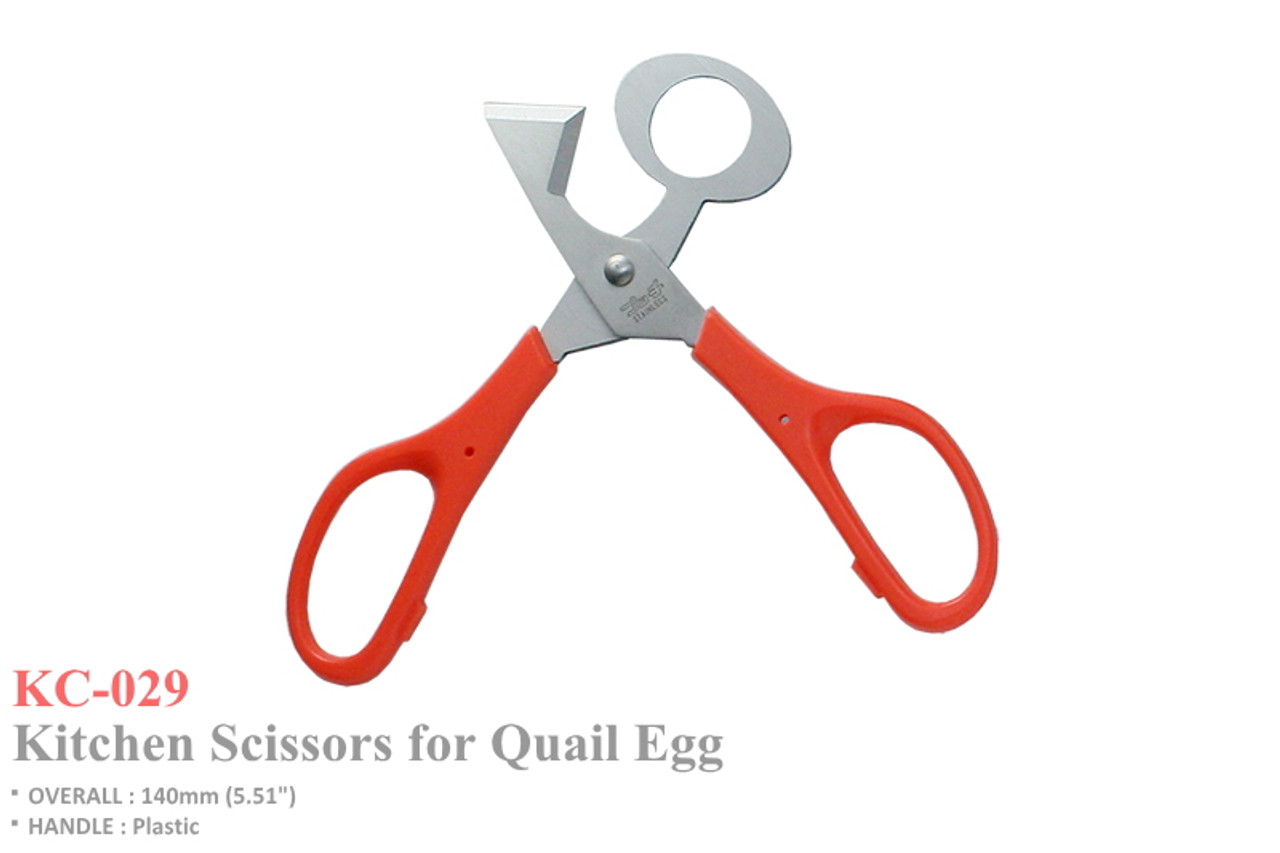 Kanetsune Seki Japan KC-029 Stainless Steel Red Kitchen Quail Egg Scissors  - Kanetsune USA