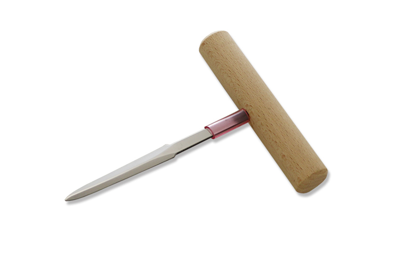 KC-094 Wood Stainless Steel 130mm T-Type Oyster Knife