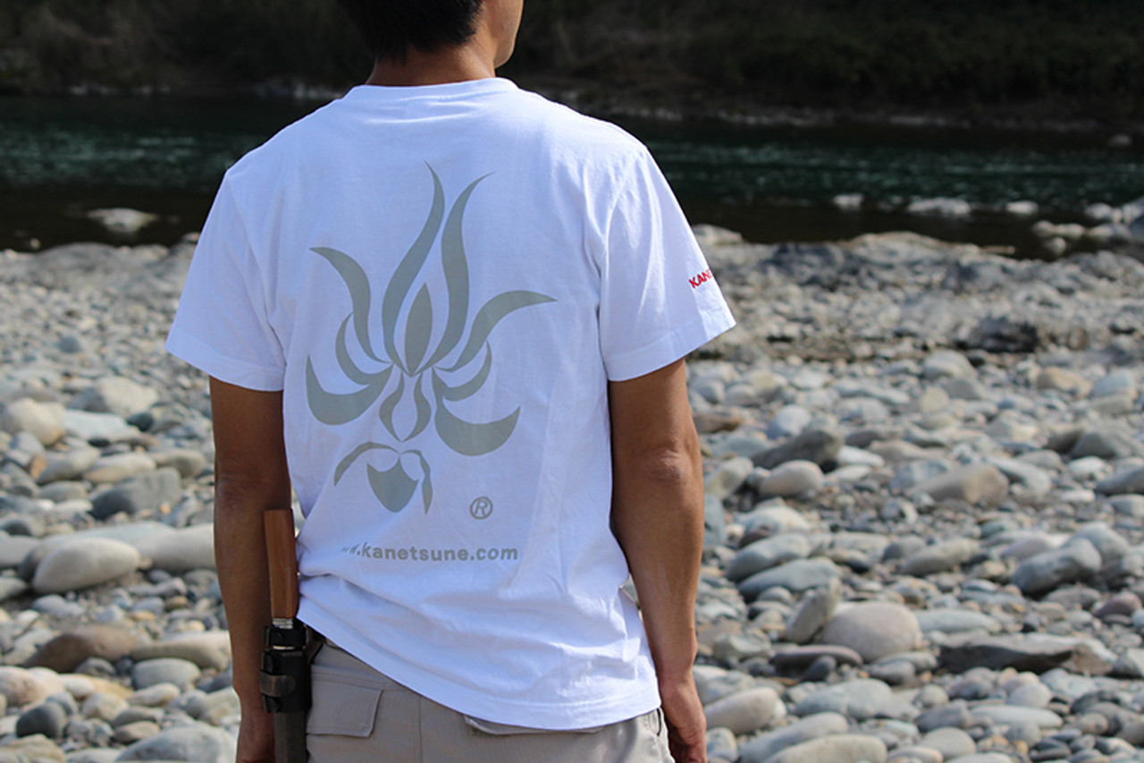 K-913 Large White Cotton T-Shirt with Kanetsune Logo