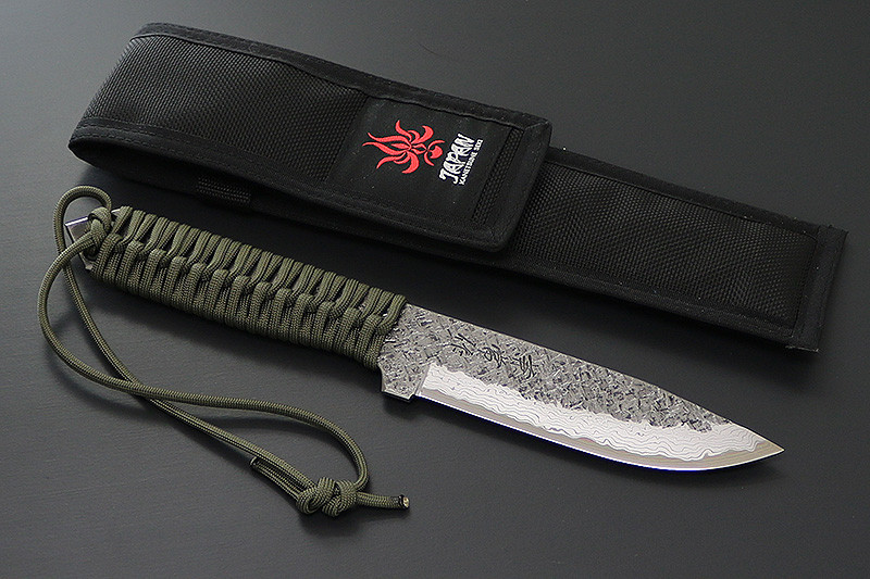 KB-254 Karasu Blue Steel 125mm Paracord Field Knife - Kanetsune USA