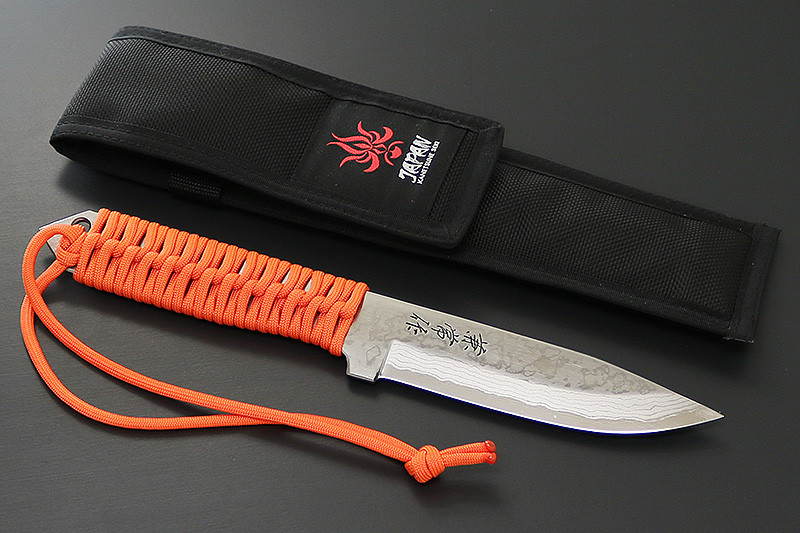 KB-260 Shu-Karasu Blue Steel 125mm Paracord Field Knife