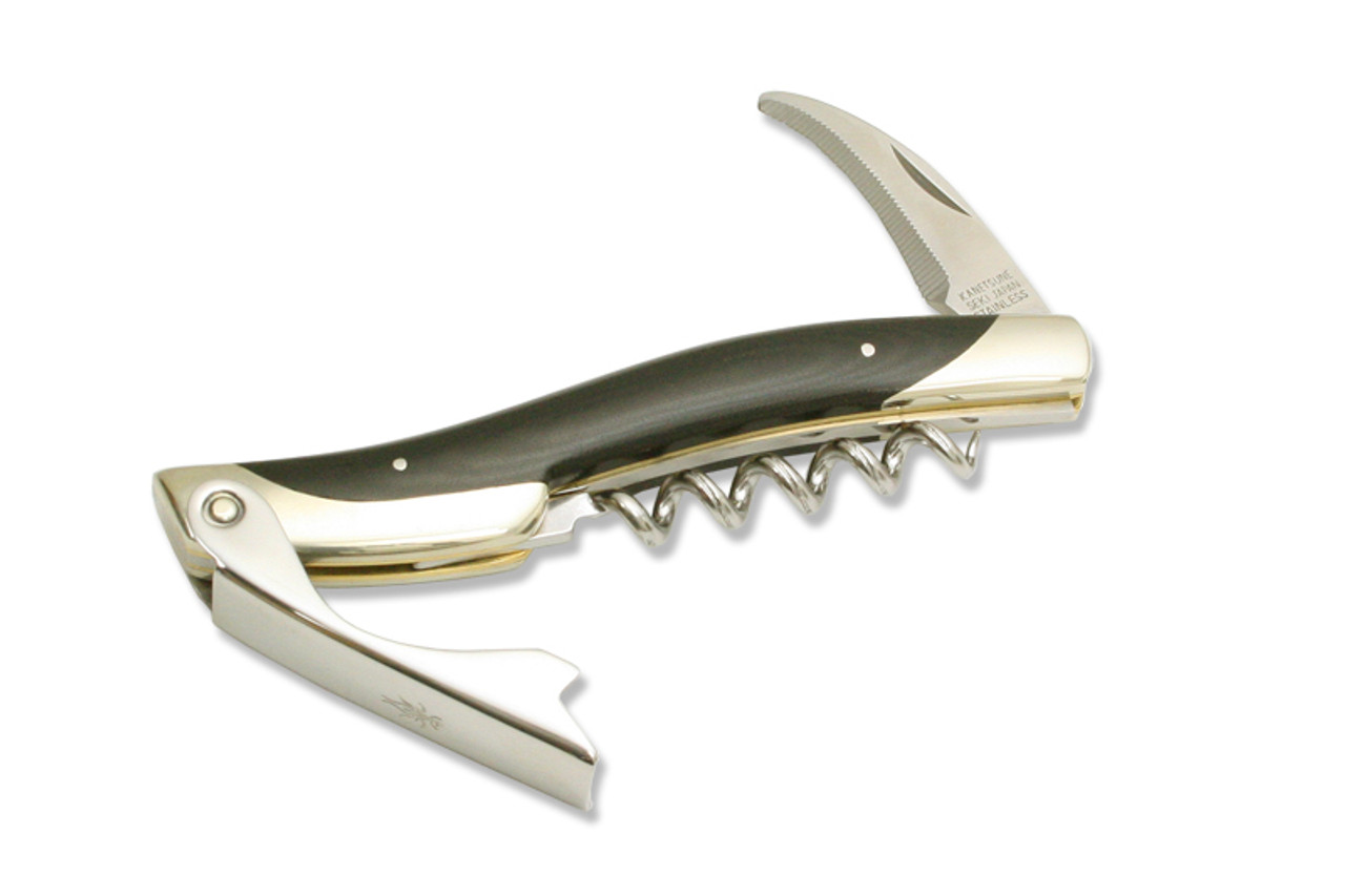 KC-002 AUS-8 Stainless Steel Black Sommelier Knife