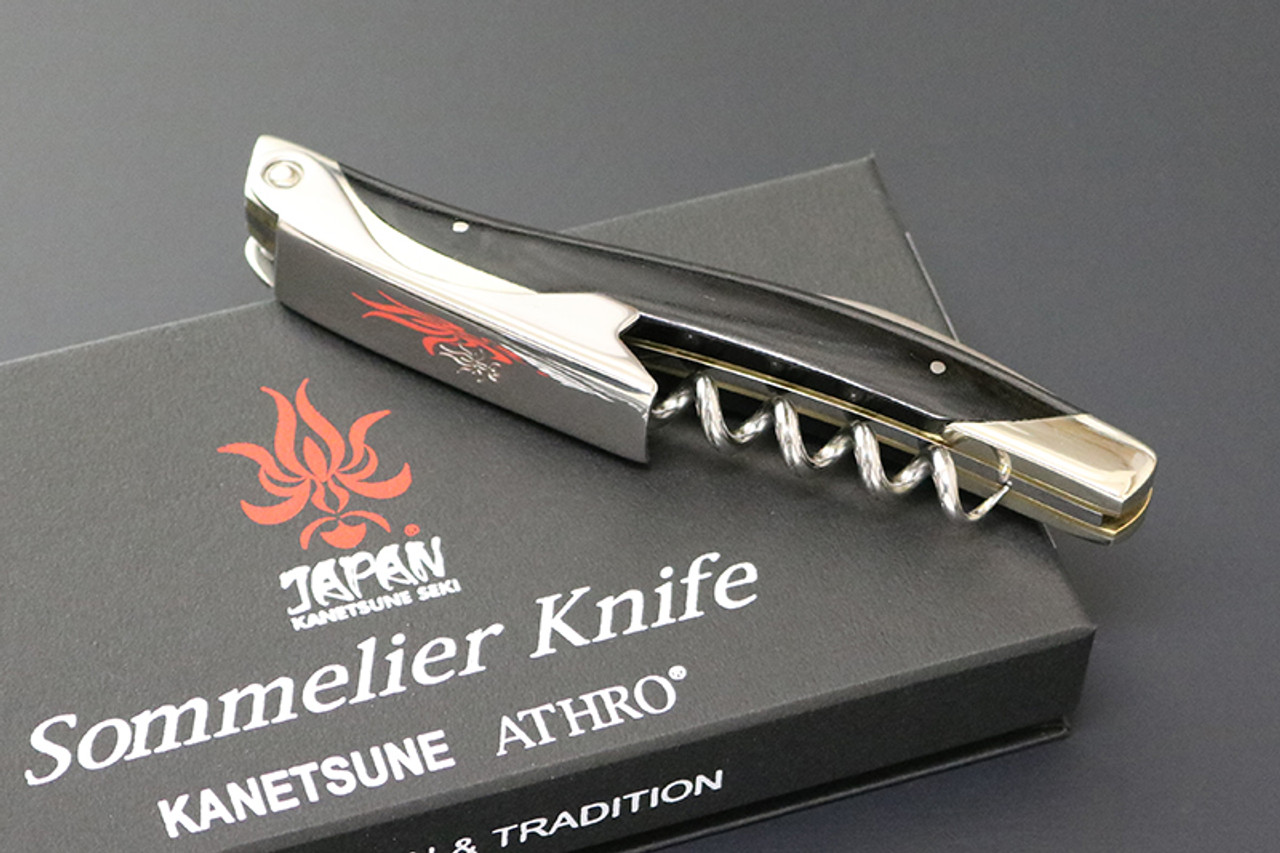 KC-002 AUS-8 Stainless Steel Black Sommelier Knife