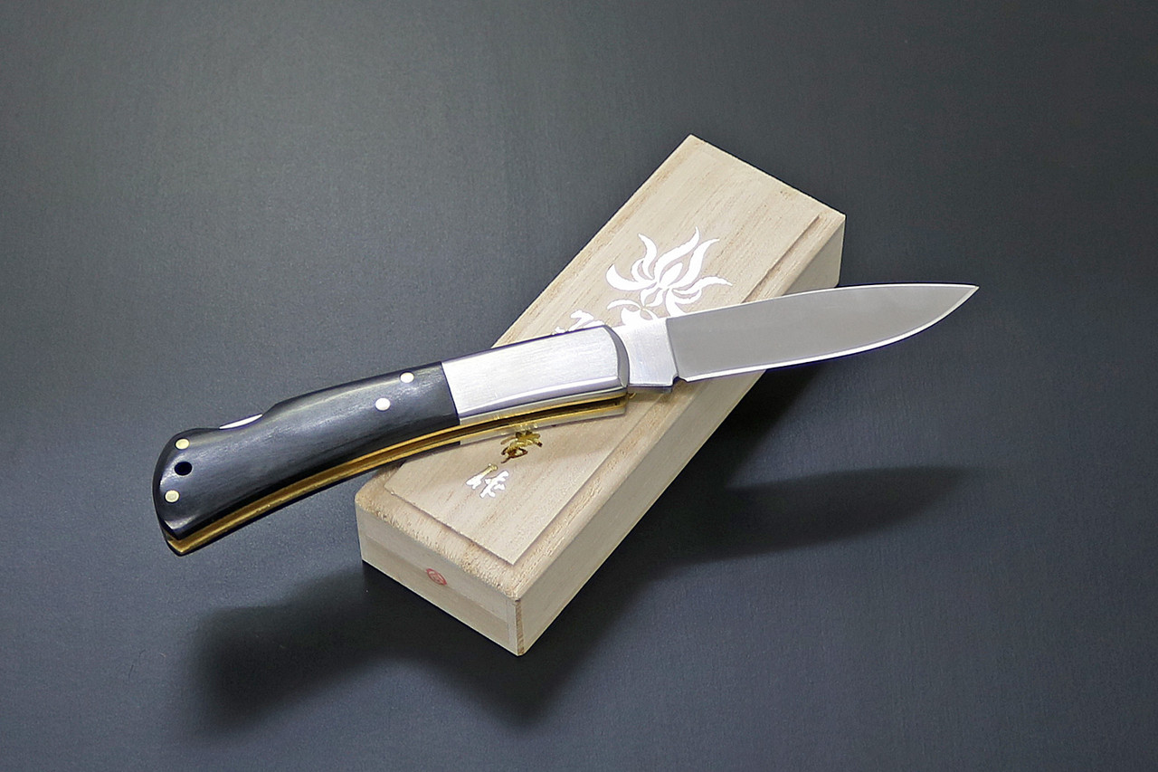Kanetsune Seki Japan Kaico-Tou Black KB-511 AUS-8 Folding Lockback