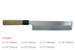 G-18 Usuba White Steel 195mm Kitchen Cutlery Chef Knife G-18 Usuba White Steel 195mm Kitchen Cutlery Chef Knife