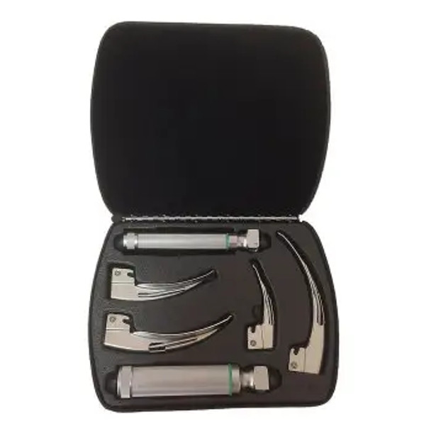 LED Fiber-Optic Laryngoscope Set, E-MacIntosh Blades