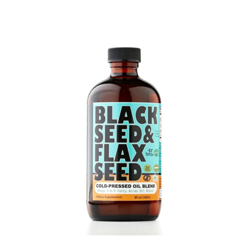 Black Seed & Flax Seed Cold Pressed Oil Blend- 16 oz (Glass)