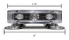Mirage 12 inch TIR LED magnetic mini light bar side size and dimensions showing 5.75 inch depth and 3 inch height with mounting legs by Extreme Tactical Dynamics