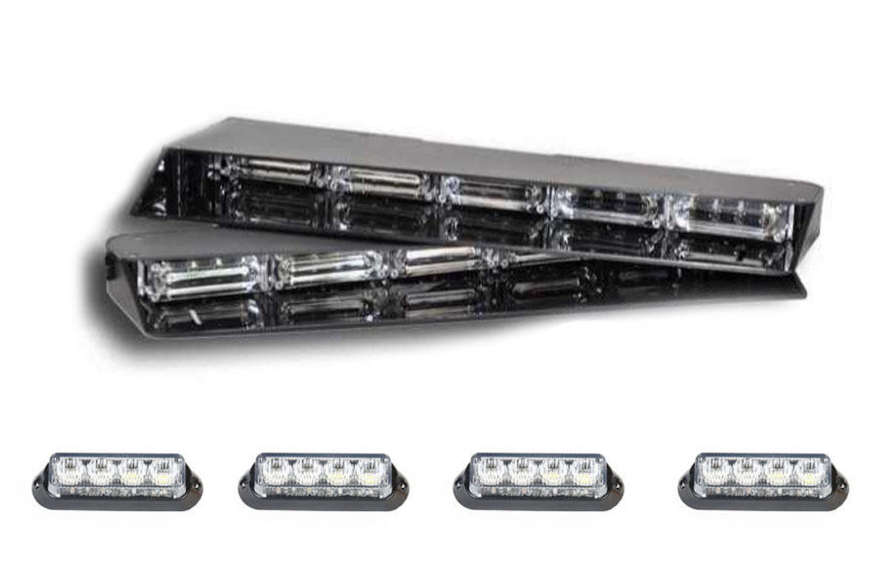 Stealth 4 Linear Visor Light Bar with 2 Pairs of Undercover 4