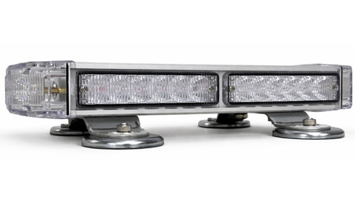 Mirage 12 inch LED mini light bar angled view for emergency vehicle strobe and warning light use