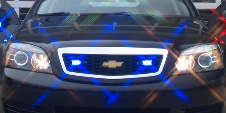 blue and white police lights