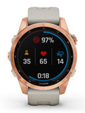 Garmin fenix 7S Solar Multisport GPS Watch Rose Gold w/Light Sand Band