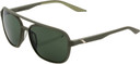 100% Kasia Round Sunglasses Soft Tact Army Green (Grey Green Lens)
