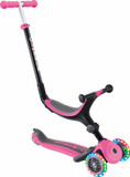 Globber Go Up Fold Plus Light Up Convertible Ride On Scooter Pink