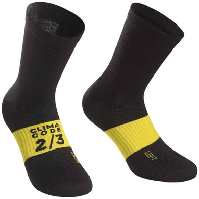 Assos Assosories Spring Fall Socks Black/Yellow 2020