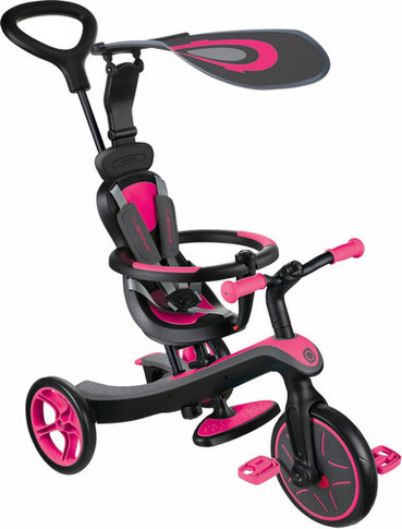 Globber Explorer 4 in 1 Kids Taining/Balance Trike Fuchsia Pink