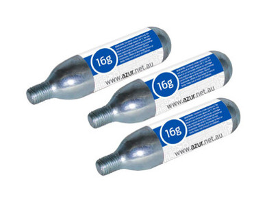 Azur 16g Co2 Threaded Air Cartridges 3 Pack