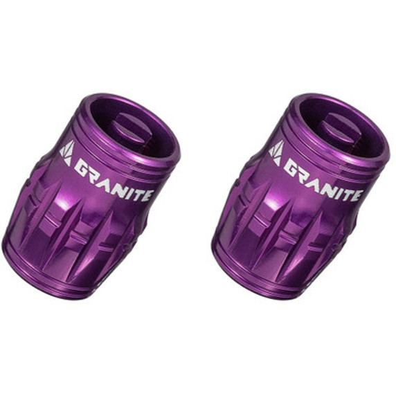 Granite Design Juicy CNC Schrader Valve Cap 2pc Purple