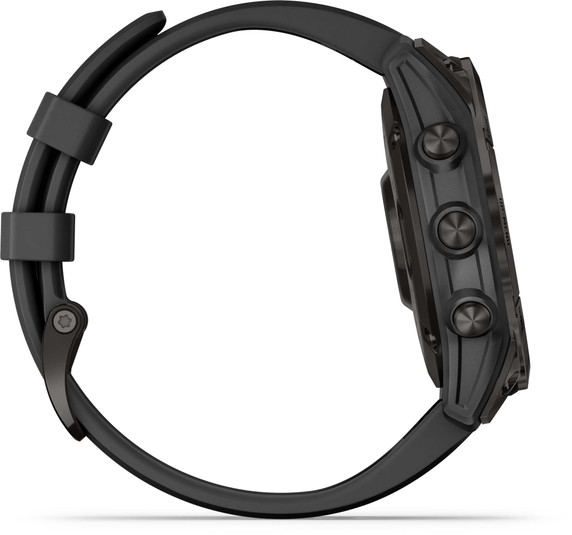 Garmin fenix 7 Sapphire Solar Multisport GPS Watch Carbon Grey w/Black Band