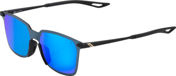 100% Legere Square Sunglasses Soft Tact Black 2021 (Blue Multilayer Mirror Lens)