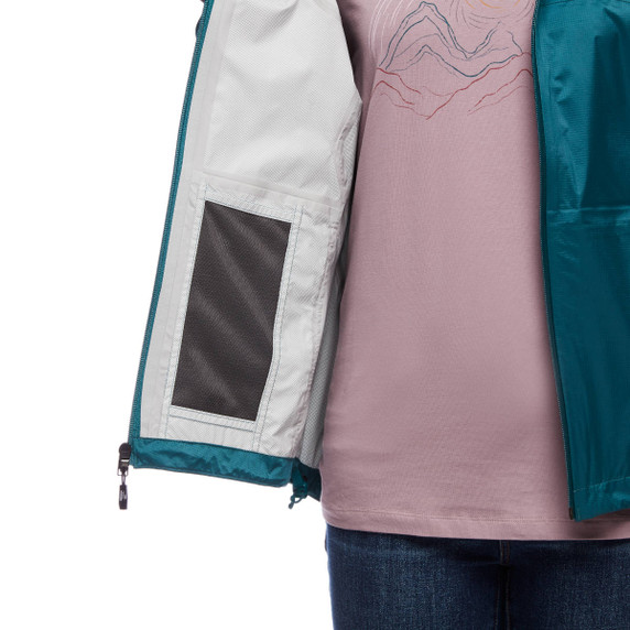 Black Diamond Treeline Womens Rain Shell Jacket Sea Pine