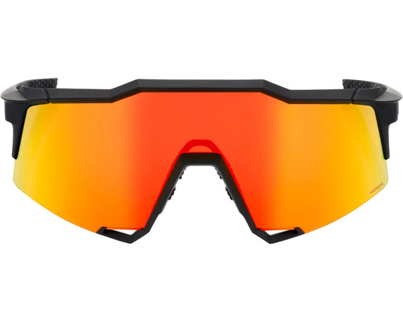 100% Speedcraft Sunglasses Soft Tact Black (HiPER Red Multilayer Mirror Lens)