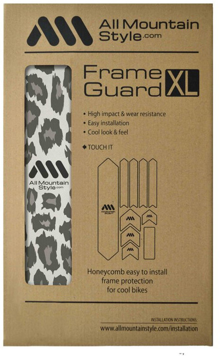 All Mountain Style Honeycomb MTB Frame Guard XL Clear/Cheetah
