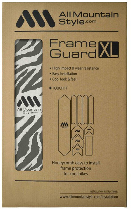 All Mountain Style Honeycomb MTB Frame Guard XL Clear/Zebra