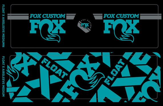 Fox Custom Fork and Shock Decal Kit 2021 Turquoise
