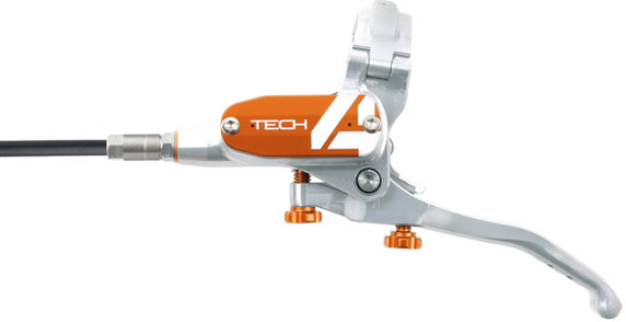 Hope Tech4 E4 Rear Disc Brake Silver/Orange Black Cable