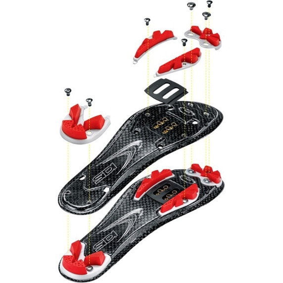 Sidi SRS MTB Carbon Ground Inserts Red Size 41/44