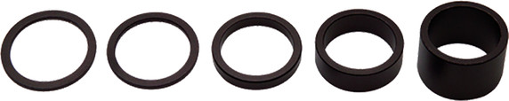 PRO 2/2.5/5/10/20mm 1-1/8" Alloy Fork Steerer Spacer Set Black