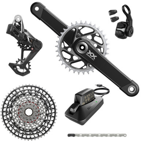 SRAM XX-SL Eagle AXS Transmission DUB MTB Groupset Lunar Black SRAM XX-SL Eagle AXS Transmission DUB MTB Groupset Lunar Black