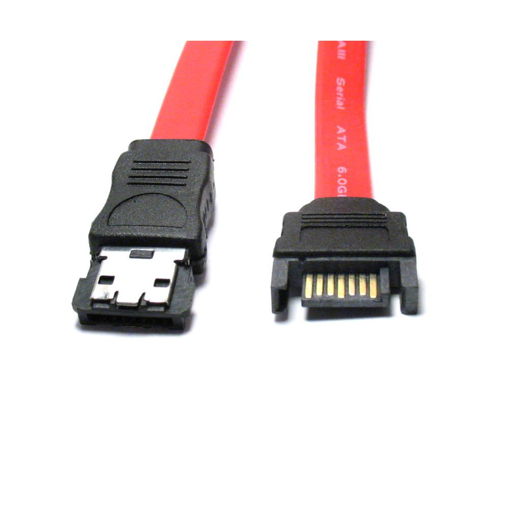 ESATA MALE TO SATA MALE CABLE RED 8 INCHES - CS6605-8IB6G - Cpu Stuff ...