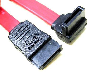 20 Inches Serial ATA cable assembly with straight to left angle