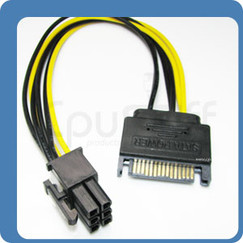 8 inch SATA 15pin to 6pin PCI Express Card Power Cable