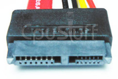 13 pin Slimline SATA 7 + 6 female to 22 pin SATA 7 + 15 male - 18 inch