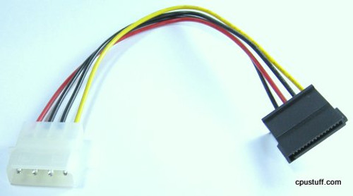 6 Inches Serial ATA Power Cable  4 Pin Molex To 15 Pin Sata CSPOWSATA6