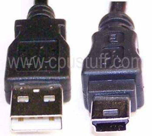 USB 2.0 Type A - mini-B [ 5 pin ] Cable 1 Foot Black