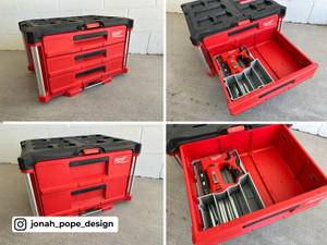 Half Width Tool Insert Trays For Milwaukee Packout Drawers - By Jonah Pope Design