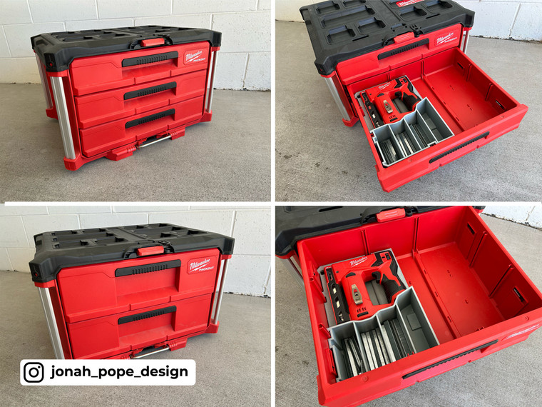 Half Width Tool Insert Trays For Milwaukee Packout Drawers - By Jonah Pope Design