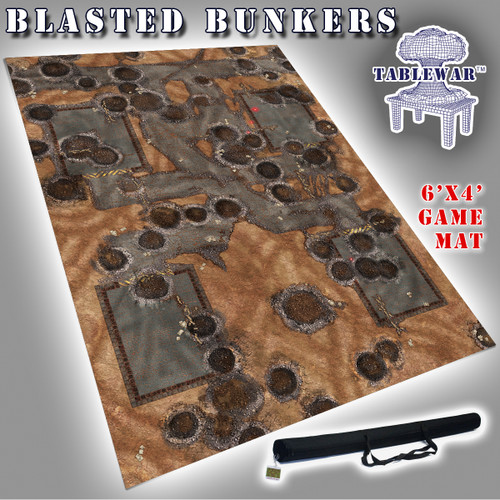 6x4 'Blasted Bunkers' F.A.T. Mat Gaming Mat